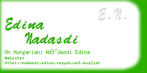 edina nadasdi business card